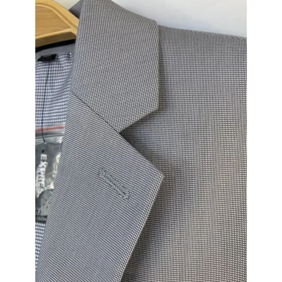 Express Slim Stretch Blazer Jacket Light Gray Slim Fit Size 36S New $228